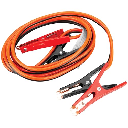 Performance Tool W1668 6GA 16 ft. Battery Jumper Cables - Rubber-Coated 100% Copper Cables, Color-Coded Alligator Jaws, Heavy Duty - style: Industrial