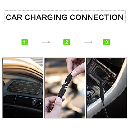 Topsolar 10 Watt 12 Volt Solar Trickle Charger 10W 12V Solar Panel Car Battery Charger Portable Solar Battery Maintainer for Car Motorcycle Boat Marine RV + Cigarette Lighter Plug Alligator Clip - size: 10W