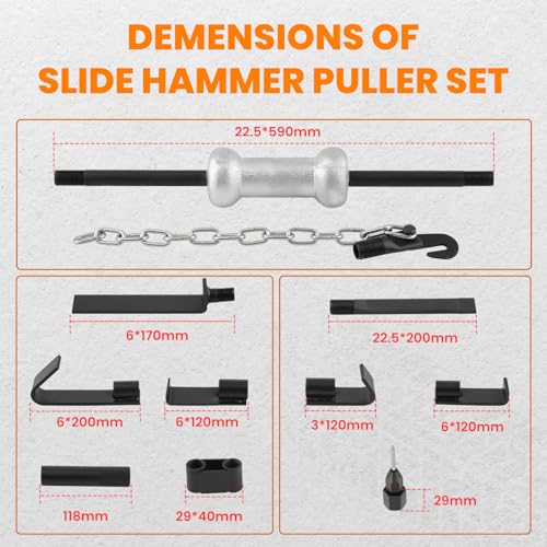 maXpeedingrods 13 Pcs Slide Hammer Dent Puller Set, Automotive Dent Remover, Heavy Duty Auto Body Truck Repair Tool Kit, 10LBS Slide Hammer Puller Set - size: 10LBS
