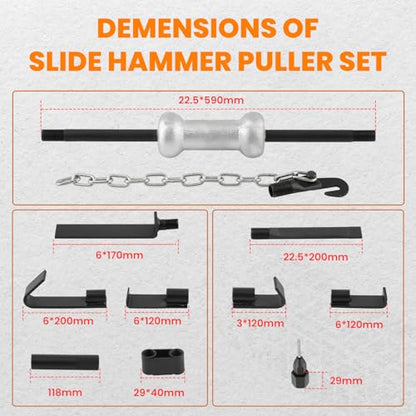 maXpeedingrods 13 Pcs Slide Hammer Dent Puller Set, Automotive Dent Remover, Heavy Duty Auto Body Truck Repair Tool Kit, 10LBS Slide Hammer Puller Set - size: 10LBS