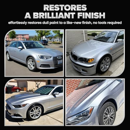 Carfidant Gray and Silver Scratch and Swirl Remover Kit, Car Scratch Remover for Deep Scratches with Buffer Pad, Rubbing Compound for Cars, 8.4 fl. Oz.