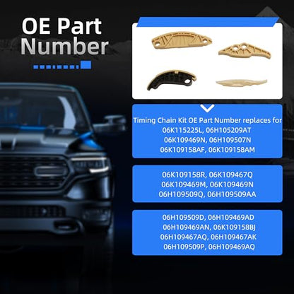 Timing Chain Kit+Timing Tool, For Audi A1/A3/A4/A5/A6/A7/TT Q5 1.8L/2.0L 2014+ | For Volkswagen Passat/Jetta/Golf/Beetle/Polo 1.8L/2.0L 2014+, For EA888, #OE 06K115225L, 06H105209AT, 06K109469N