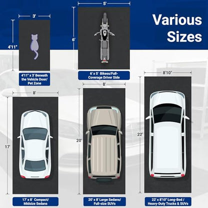 FLEXIMOUNTS 6x5 Ft Extra Large Garage Floor Mat - Waterproof Oil Absorbent Surface, Stay-in-Place Garage Flooring Roll for Under Car - size: 6' x 5'