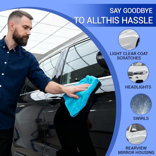 2025 New Upgraded Car Scratch Remover, Scratch and Swirl Remover for Vehicle Blemishes, Non-Toxic Paint Scratch Repair, Polishing and Waxing Kit, Suitable for All Car Models
