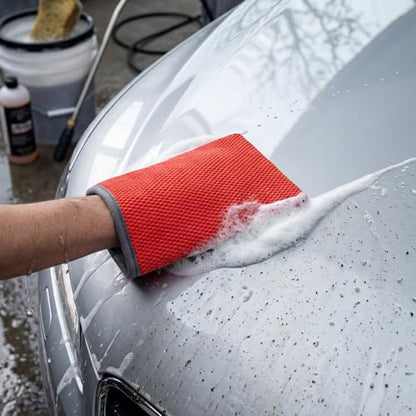 2-Pack Fine Grade Clay Mitt, Premium Clay Infused Auto Detailing Glove Designed to Remove Dirt, Grime, Iron and Surface Contaminants from Paint, Glass, Car Clay Bar Mitt for a Finish