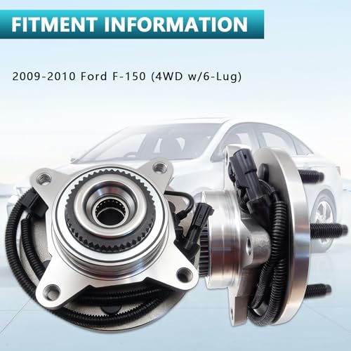 515119 Front Wheel Bearing Hub Assembly for 2009 2010 Ford F-150 F150 4WD (2PCS) - size: 515119