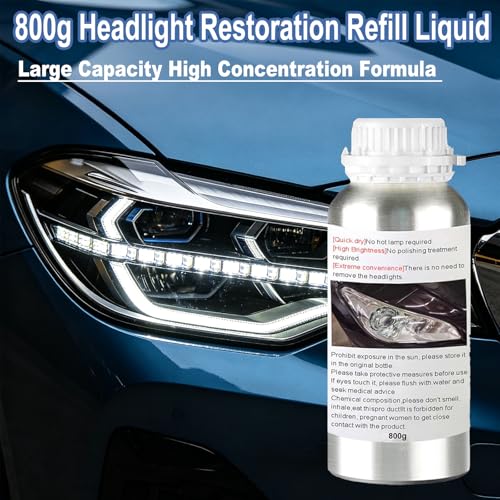 800g Headlight Restoration Refill Liquid, Car Headlight Lens Polish Repair Liquid, Headlight Polish Cleaner for Repair Yellowing, Scratches, Oxidation,Blurring - size: Medium