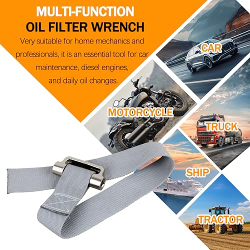 Heavy Duty Oil Strap Filter Wrench for Lisl 60200 Filter Removal Tool | Fits Auto & Water Filters