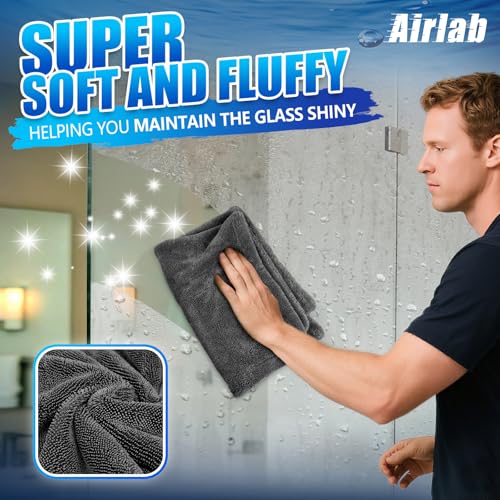 Airlab Car Drying Towel Microfiber Towels for Cars 1200 GSM Wash Auto Detailing Supplies Twist Pile Cleaning Cloth Absorbent Quick Dry Soft Loop Dry Flash Towel, 24 x 16 Inch, Pack of 1, Grey - color: 24 X 16 Inch, Pack of 1, Dark Grey, 1200 Gsm