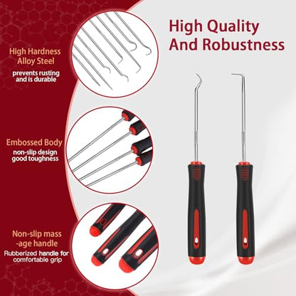 8 Pieces Pick Set, Pick Tool, Precision Automotive Hook Sleeve for Automotive Oil Seals, Automotive Tools, Lock Keys, Oil Seal O-Rings, Locksmith Sets, Pick, Remove Electronic Repair