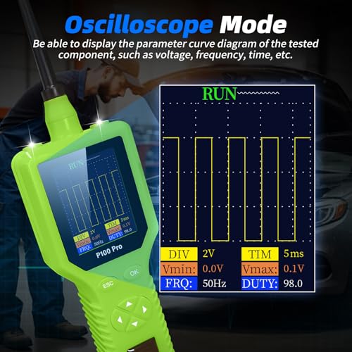 P100Pro Automotive Circuit Tester, 9-30V Power Circuit Probe Kit with Oscilloscope Multimeter, 4 Modes Car Electrical Diagnostic Tool for Continuity Test, Short Circuit Locating, Component Activation