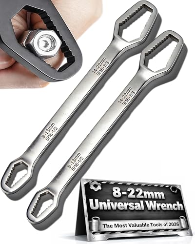 Universal Car Torx Wrench, Universal Self Adjusting Wrench, Double Ended Torx Wrench, Adjustable Double-Sided Wrench, 8-22mm Universal Wrench Receive for Home Car Repair (F(2pcs)) - color: F(2pcs)