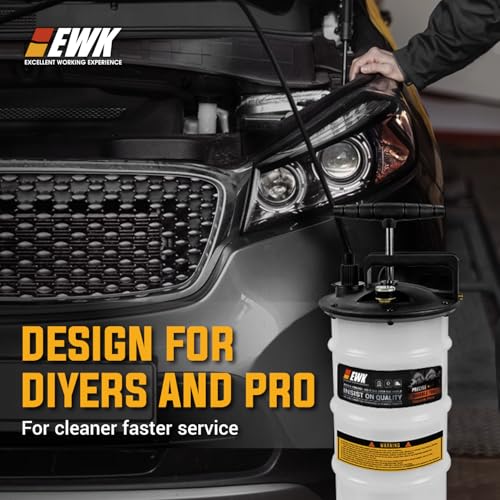 EWK 8L Heavy Duty Manual Oil Extractor Change Pump, Fluid Extractor with Reinforced Tank, Oil Change Pump for Auto Car, Boat, Motorcycle - size: 8L (With Reinforced Tank)