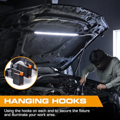 EverBrite Rechargeable Underhood Work Light, Magnetic Under Hood LED Work Light Bar for Mechanic, 3 Power Modes with Adjustable Straps and Hooks, Ideal Gifts for Mechanics, Men, Automotive, Garage