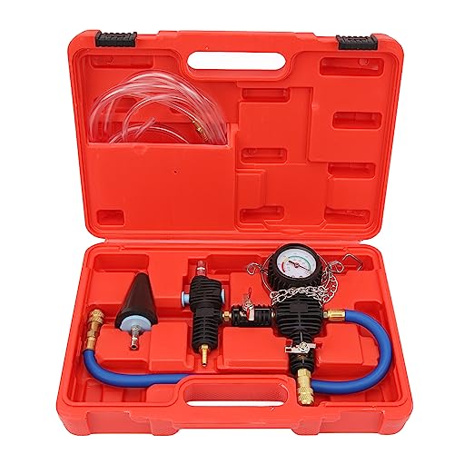 Coolant Refill Tool Kit with 90 PSI Gauge, Vacuum Pressure Tester, Flexible Hose & Tapered Adapter, Universal Fit for Cars Trucks SUVs