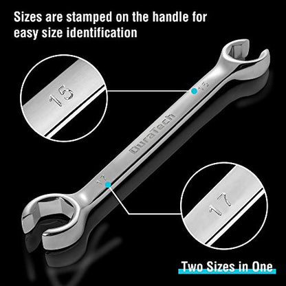 DURATECH Flare Nut Wrench Set, Metric, 3-piece, 10, 12, 13, 14, 15, 17mm, CR-V Steel, Organizer Pouch Included - size: 3pc, Metric
