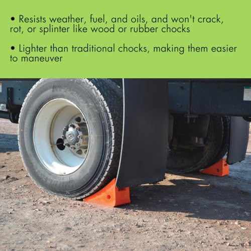 Checkers One Large Wheel Chock for 27-35" Tires, Heavy Duty Wheel Chocks for Semi Trucks, Utility, Tractor Trailer, 40k lb Load Capacity, Made in The USA, Polyurethane, UC1600