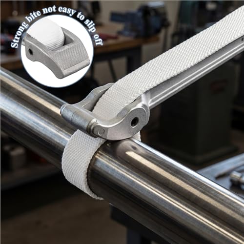 2 Pcs Adjustable Aluminum Oil Filter Strap Wrench Set,12 & 16-inch Pipe Wrench with Nylon Strap for Replacing Oil Filter Removal Tool for Tight Spaces,PVC Junctions