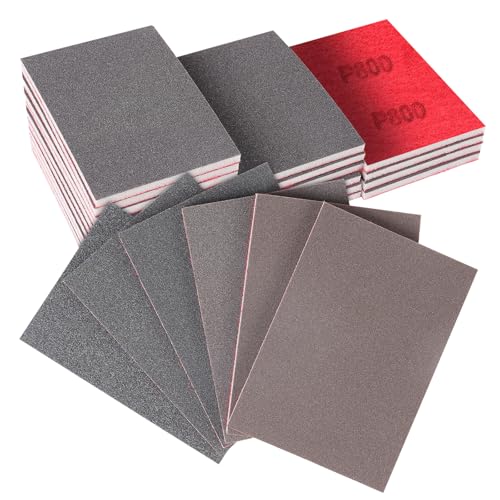 12 PCS Sanding Sponge Assortment, 180-3000 Grit Soft Sandpaper Block | 3 x 4 Inch, Hook and Loop, Wet and Dry Use, Washable and Reusable, Tear-Resistant Polishing Pads for Metal Auto Paint Wood - style: 12Pcs MixGrit