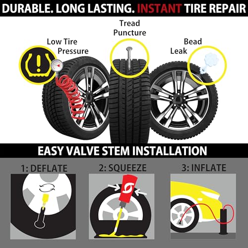 TireJect Automotive Sedan/Crossover/Truck 2-in-1 Tire Sealant & Bead Sealer Kit for tire repair of leaks and punctures - size: Sedan, Crossover, Small Truck