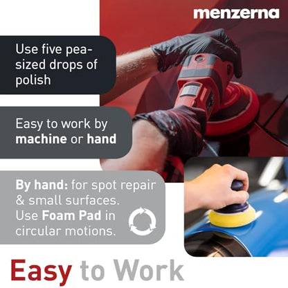 Menzerna Polishing Set 16oz – HCC1000, MCC2500 & SFP3800 | 3-Step System incl. 3 Matching 6-Inch Pads for Scratch Removal, Swirl Elimination & Mirror-Like Finish - color: Polishing Set 16oz + Pad