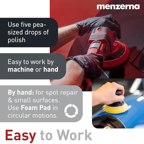 Menzerna Polishing Set 8oz – HCC1000, MCC2500 & SFP3800 | 3-Step System incl. 3 Matching 6-inch Pads for Scratch Removal, Swirl Elimination & Mirror-Like Finish - color: Polishing Set 8oz + Pad