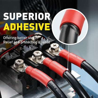 haisstronica 3:1 Heat Shrink Tubing Kit, Adhesive Lined Marine Resistant Grade Shrink Wrap - 1.75"length 6 Size Perfect for Home and Industrial, 1/8"-3/4" 220PCS - Black, Red - color: Black-Red, size: 220PCS