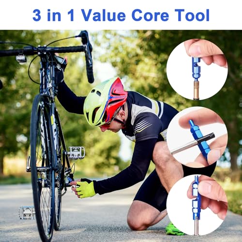 Linkstyle Tire Repair Kit, Valve Core Removal Tool Set, 60PCS Screw in Tire Plugs, Screwdriver, for Car Motorcycle Tubeless Bicycle Truck
