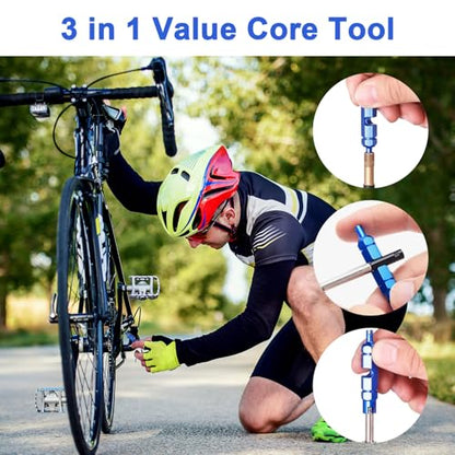 Linkstyle Tire Repair Kit, Valve Core Removal Tool Set, 60PCS Screw in Tire Plugs, Screwdriver, for Car Motorcycle Tubeless Bicycle Truck