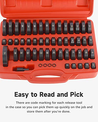 52-in-1 Custom Bushing Driver Tool Set 52PCS Transmission Wheel Axle Bearing Race Seal Installer Seal Remover & Press Tool Kit Bush Removal Puller Bearing Press Tool Kit