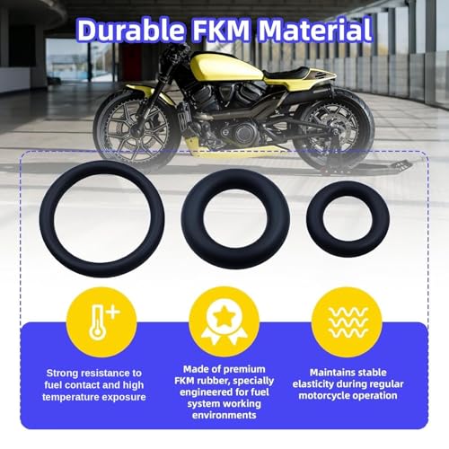 Fuel Line Quick Disconnect O-Ring Kit for Harley-Davidson EFI Models 2001+ | Fuel Tool Check Valve O-Rings and Male Fuel Line End O-Rings Set, Fits Street Glide Road King Softail Sportster