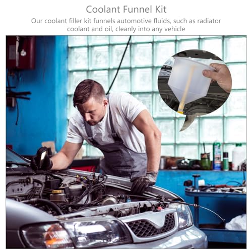 1set Radiator Funnel Fill Kit Coolant Filling Funnel for Spill Prevention Automotive Tool