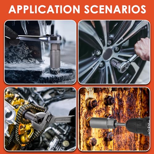 7 PCS Bolt Extractor Kit, 3/8" Drive Spark Plug Removal Extraction Socket Tool, Spiral Deep Bolt Extractor Set for Damaged, Frozen, Rusted, Rounded-Off Bolts, Studs, Nuts & Screws, T38207 - size: 7-pieces
