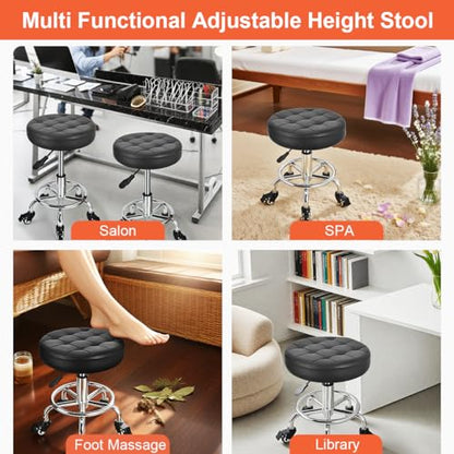 JOSTZHXIN Low Height Roller Stool Height Adjustable, Mechanic Stool Low Rolling Chair, Footstool Modern Roller Seat for Salon SPA Home Office Garage Shop (Style 3) - style: style 3