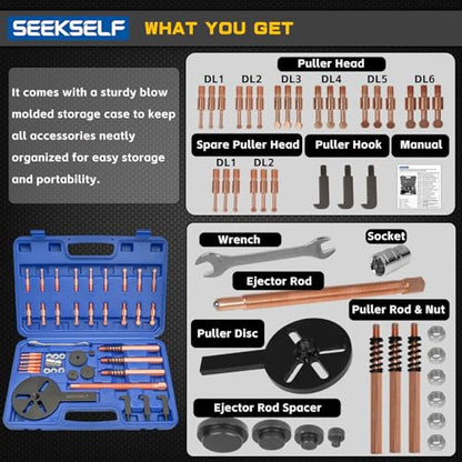36-in-1 Bearing Puller Set, Inner Bearing Puller Separator Kit, Blind Hole Bearing Removal Tool Bearing Disassembly Gear Puller, Blue - color: Blue