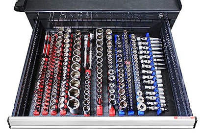Ernst Manufacturing 8-Inch Socket Organizer with 9 1/4-Inch Twist Lock Clips, Blue (8407-Blue-1/4) - color: Blue, size: 1/4-Inch Twist Clips, style: 8-Inch