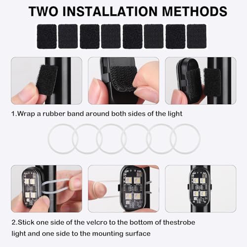 4LEDs Wireless LED Strobe Lights, Rechargeable Anti-Collision Warning Light | 4PCS Waterproof Emergency Light with Remote Control, flashing lights for Car Drone Bike Aircraft, Halloween Decorative Lights - size: 4PCS (Upgraded 4LEDs)