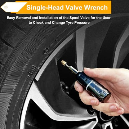 ATsafepro Valve Core Removal Tool, Valve Stem Removal Tool Contains 4 Schrade Valve Cores and 4 Tire Valve Caps, Schrader Valve Removal Tool Quick Repair Kit, Valve Core Tool Easy to Carry - size: 4.26 inch