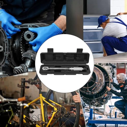 1/4-Inch Drive Torque Wrench – 3-33Nm Automotive Tire Torque Wrench | With 72-Tooth Ratchet, Dual-Direction Click Alarm, Round Tube Design For Car Repair, Bicycle, Motorcycle Maintenance