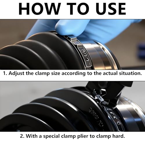 CV Boot Clamp Plier with 20PCS 304 Stainless Steel Crimp Bands, 10PCS Small and 10PCS Large Universal Adjustable Drive Shaft Drive Shaft Joint Boot Crimp Clamps for Most Cars - size: Plier + 20pcs Clamps