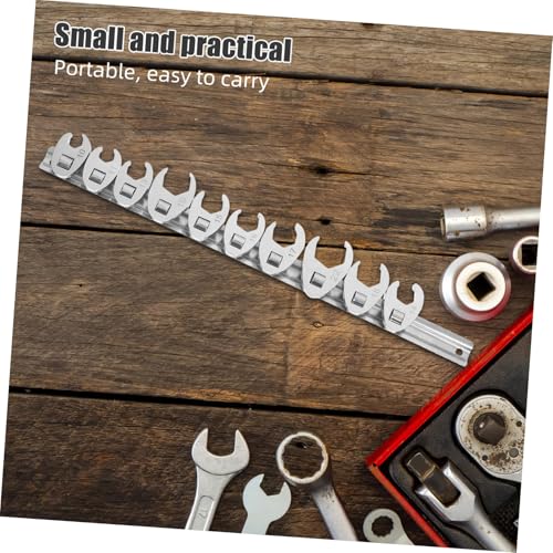 Homoyoyo 10pcs 3/8 Inch Drive Metric Ratchet Wrench Set with Movable Open-end Heads, Quick-release Flare Nut Crowfoot Wrenches for Automotive Repair and Maintenance