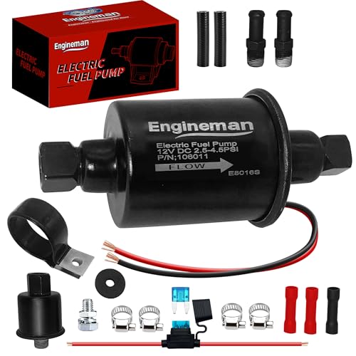 Universal Electric Fuel Pump 12V 2.5-4.5 PSI Inline External 5/16 Inch Compatiable with Gas Diesel Marine Carburetor Marine E8016S - size: E8016S 2.5-4.5 PSI