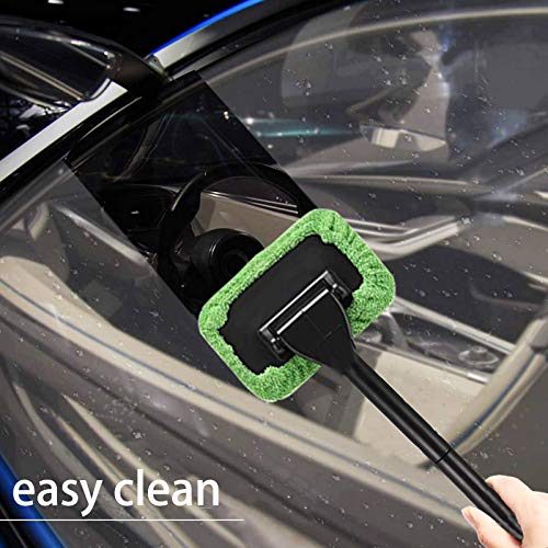 XINXIYAN Windshield Cleaner Tool Car Window Cleaner Inside Interior Windshield Cleaning Tool(Green-Rectangle)