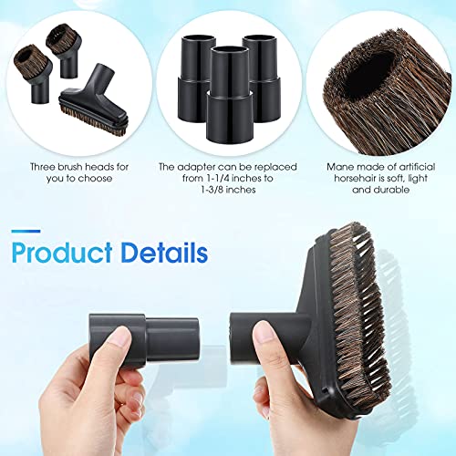 6 Pcs Vacuum Attachments Accessories VAC Attachments 1.25'' 25mm and 36mm Shop Round Dust Brush Vacuum Hose 5.9 Inch Floor Attachment Brush Replacement with 1-1/4 to 1-3/8 Inch Adapter(Classic Style) - style: Classic Style