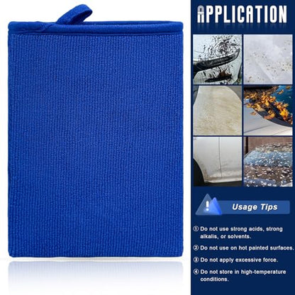 2 PCS Car Clay Mitt, Anti-Scratch Microfiber Auto Detailing and Polishing Clay Towel, Reusable Cleaning Clays Bar Glove for Cars SUVs Motorcycles, Car Accessories (Blue) - color: Blue