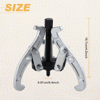 3 Jaw Gear Puller with Reversible Jaws 3-Inch Gear Removal Tool | For Bearing Puller, Pulley Puller, Steering Wheel Puller, Crank Puller, Seal Puller Tool Bearing Puller Tool Kit