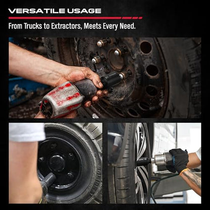 1/2 Drive Deep Impact Socket Set: 11-Piece Metric Size Wheel Axle Nut Wrench Metric Large Jumbo 27mm 29mm 30mm 31mm 32mm 33mm 34mm 35mm 36mm 38mm Spindle Joint High Torque Truck Bearing Locknut - style: 1/2" | 11-Piece Metric Jumbo