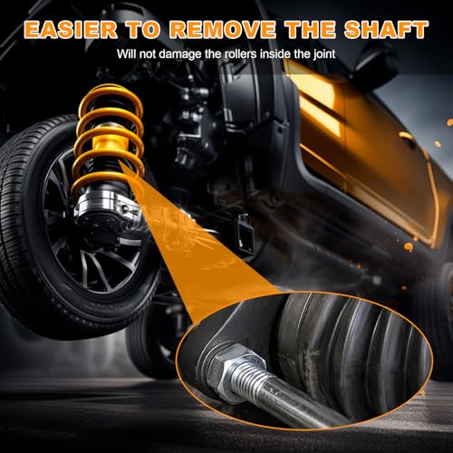 63mm Inner CV Axle Removal Tool, Carbon Steel Front Wheel Drive Axle Pulley Attachment w/Nut & Gloves, CV Joint Fork Removing Tool Fits Slide Hammers with 5/8"-18 Threads - color: 63mm