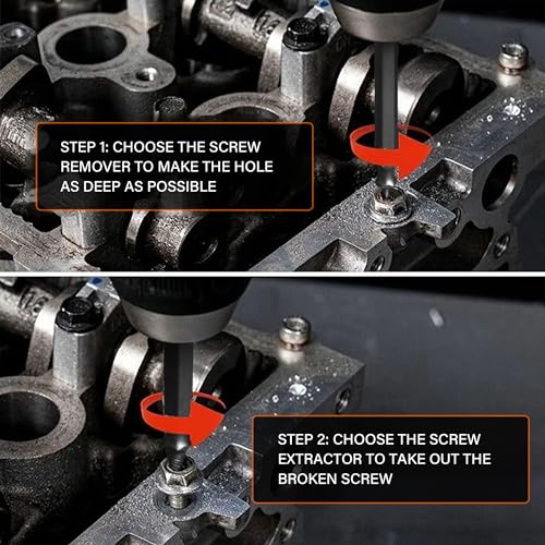 KENDO Damaged Screw Extractor Set - Remover for Stripped Screws Nuts & Bolts, Drill Bit Tools for Easy Removal of Rusty & Broken Hardware, 6PC HSS Drill Bit Bolt Extractor Kit,Practical Choice for Use - style: 6-PCS