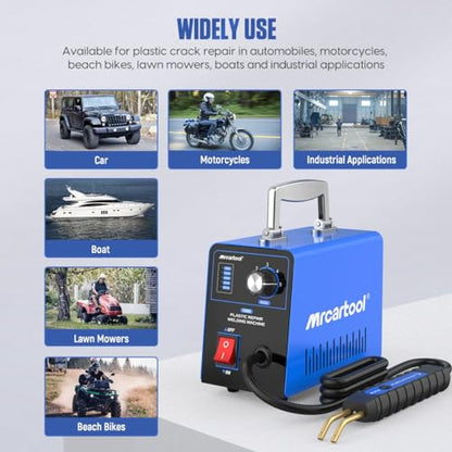 MR CARTOOL C210 Plastic Welder Kit with 600pcs Hot Staples, Plastic Welding Machine with 5-Level Adjustable Power, 110V Hot Stapler Car Bumper Repair Kit Plastic Repair Welding Kit